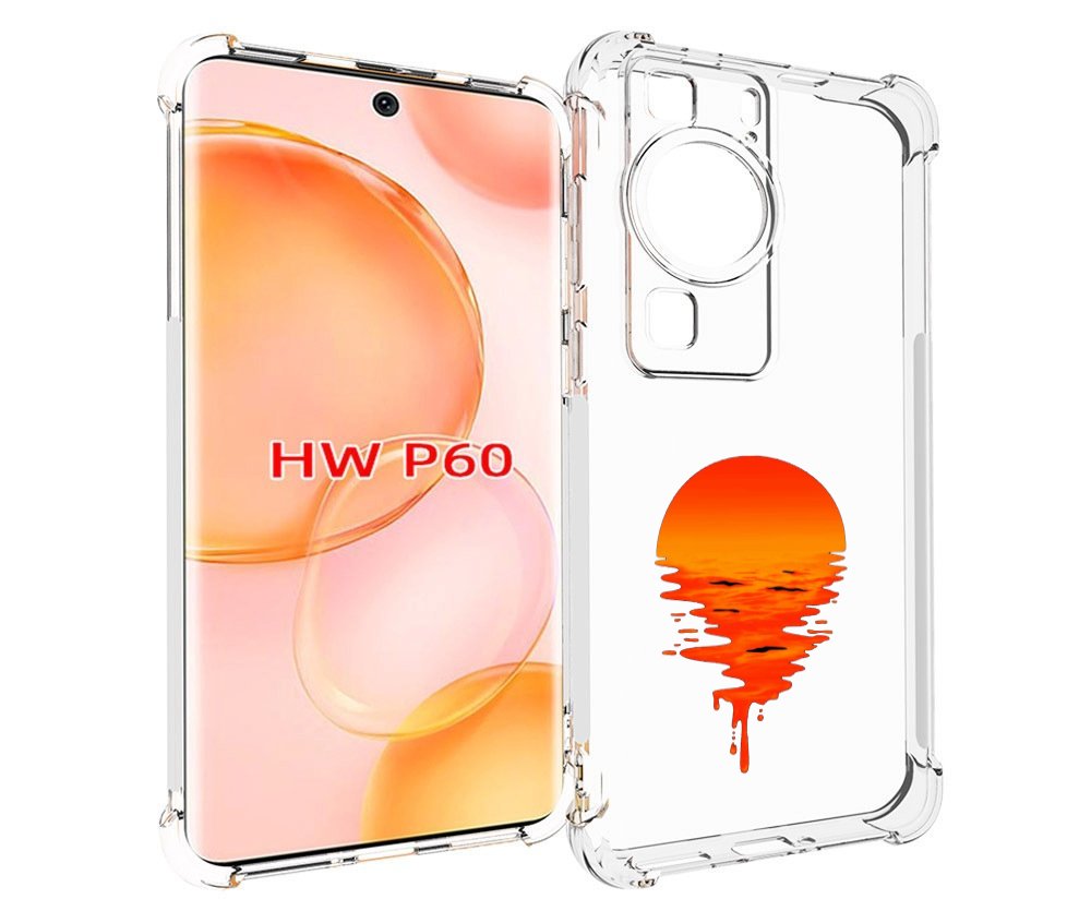 

Чехол MyPads оранжевый закат на воде для Huawei P60, Tocco