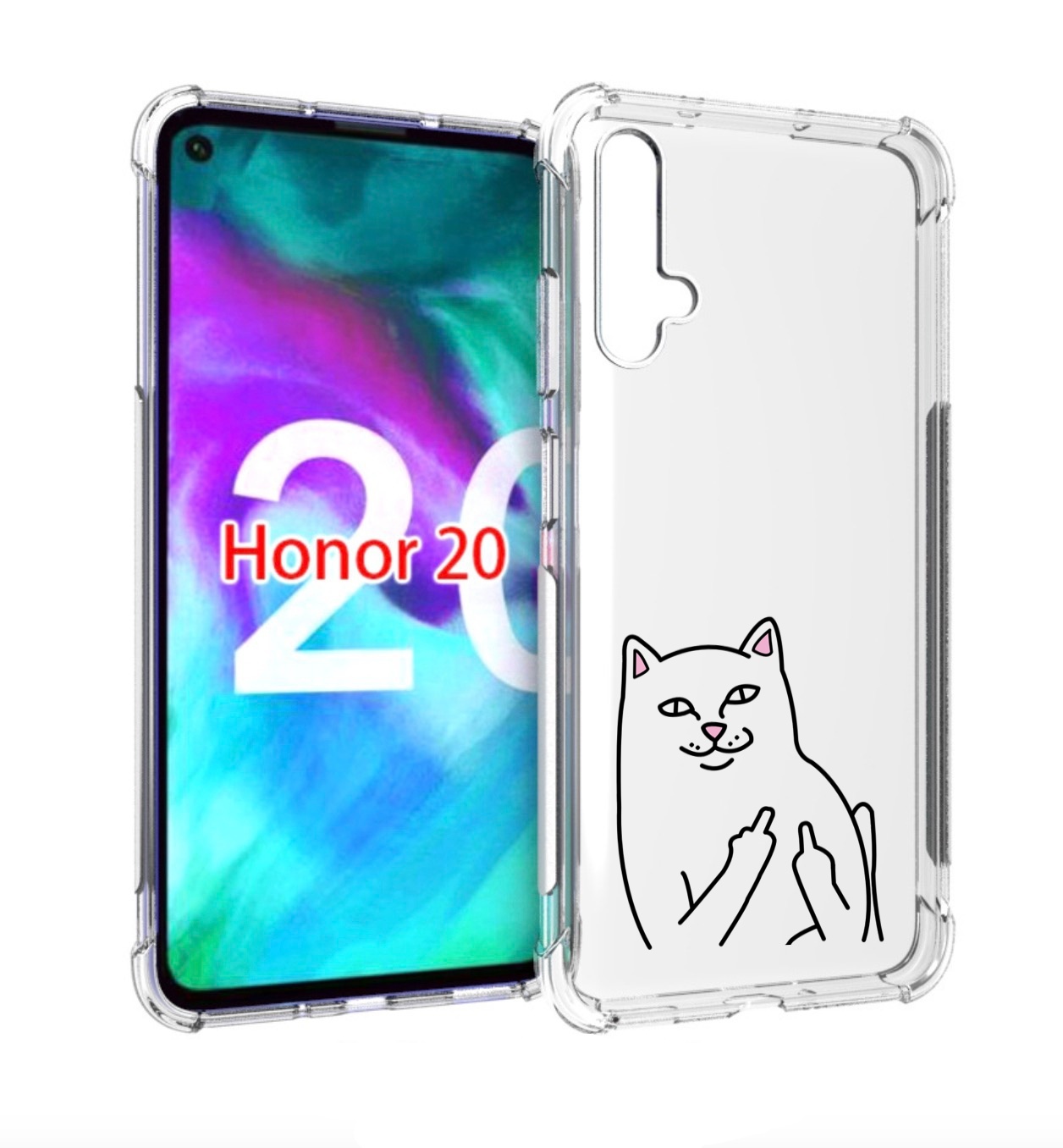 

Чехол бампер MyPads котяра для Honor 20, Прозрачный, Tocco