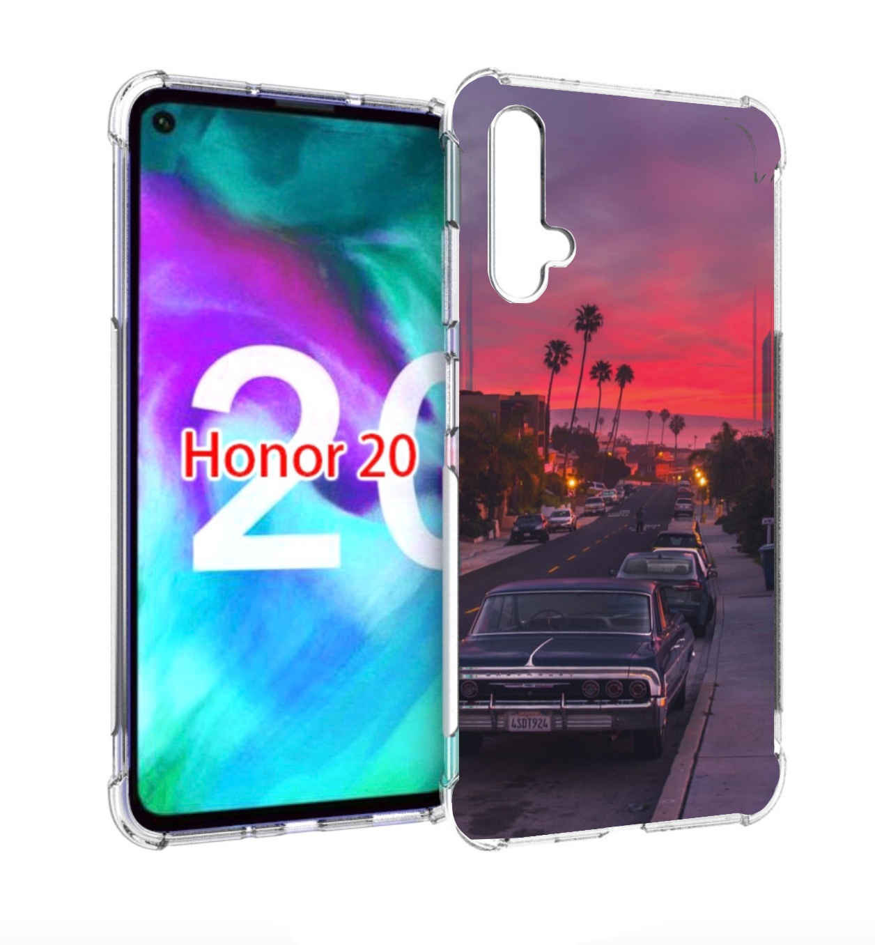 

Чехол бампер MyPads красивая дорога америки для Honor 20, Прозрачный, Tocco