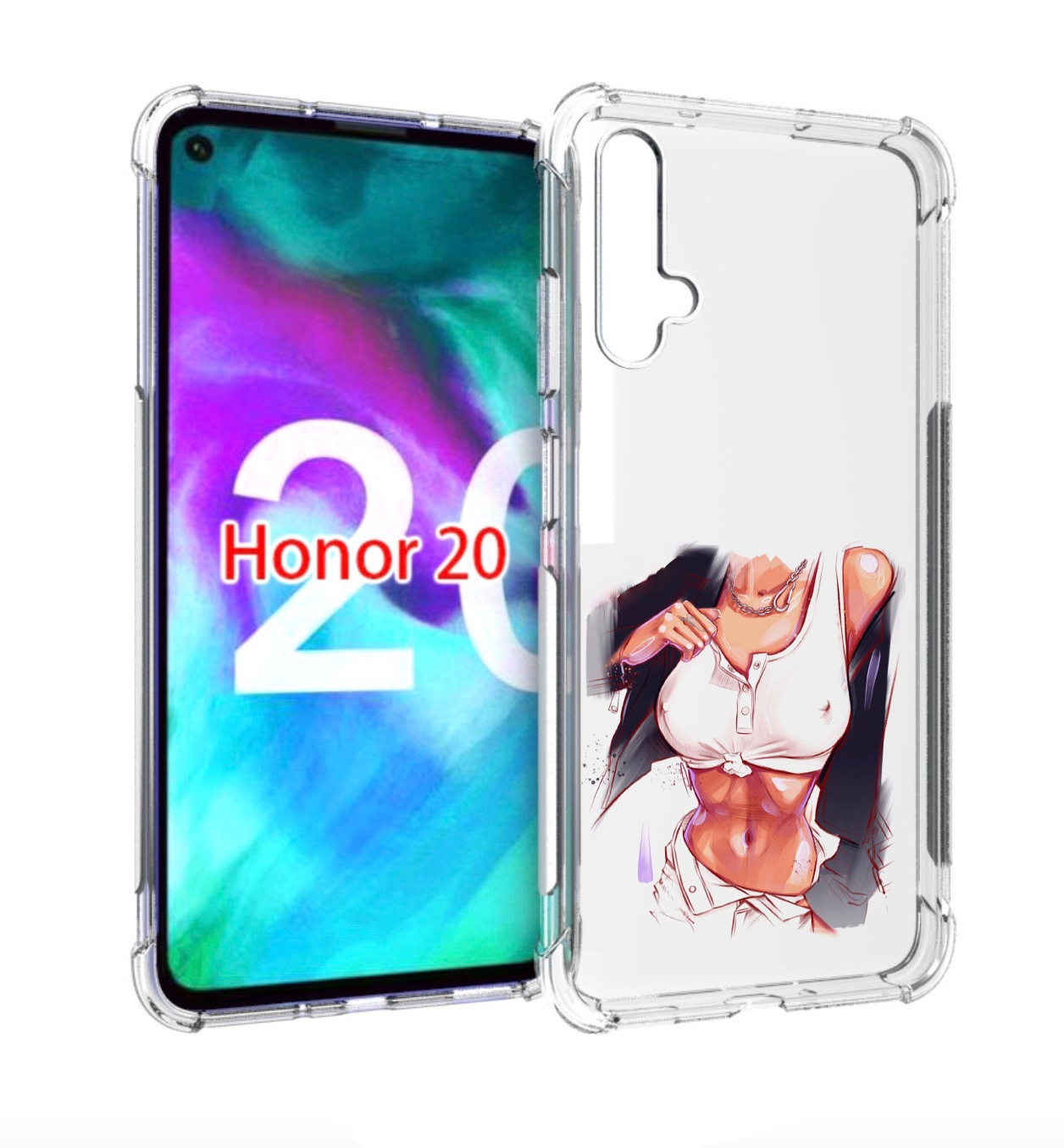 

Чехол бампер MyPads красивая-стройная-модель для Honor 20, Прозрачный, Tocco