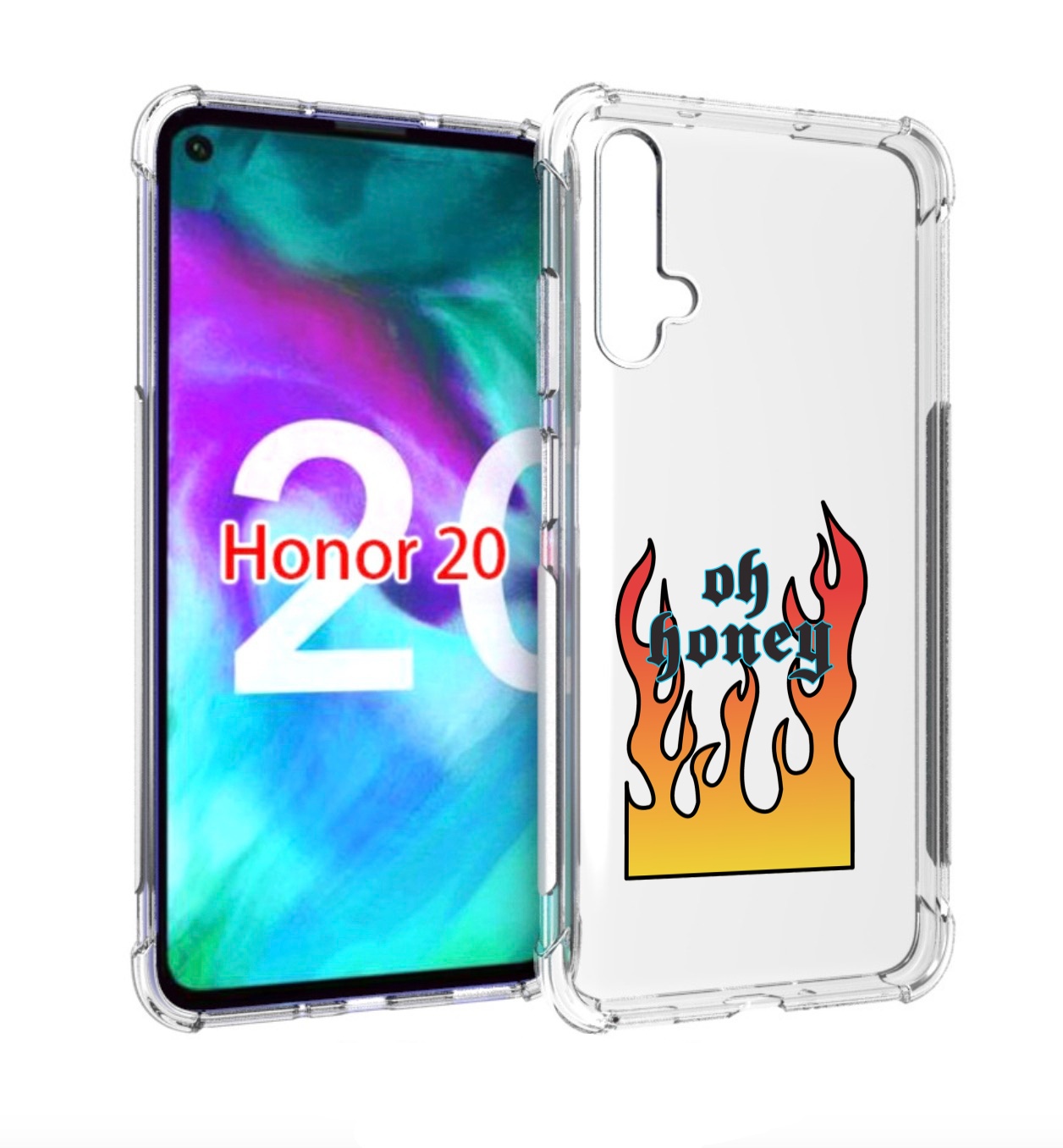 

Чехол бампер MyPads красивое-пламя для Honor 20, Прозрачный, Tocco