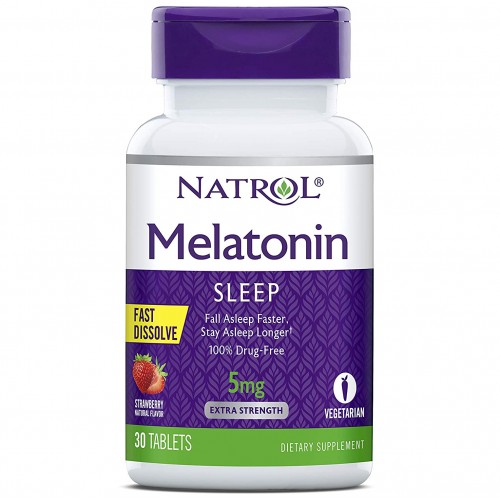 Мелатонин NATROL Melatonin Fast Dissolve 5 мг Клубника (30 таблеток)