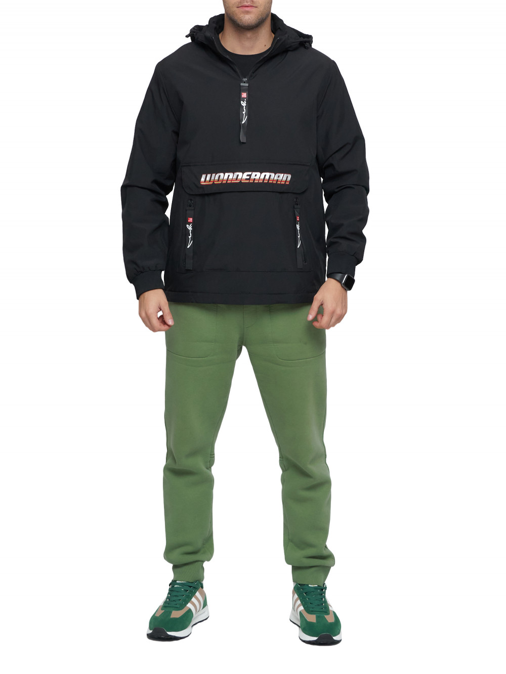

Анорак мужской NoBrand AD88620 черный 48 RU, AD88620