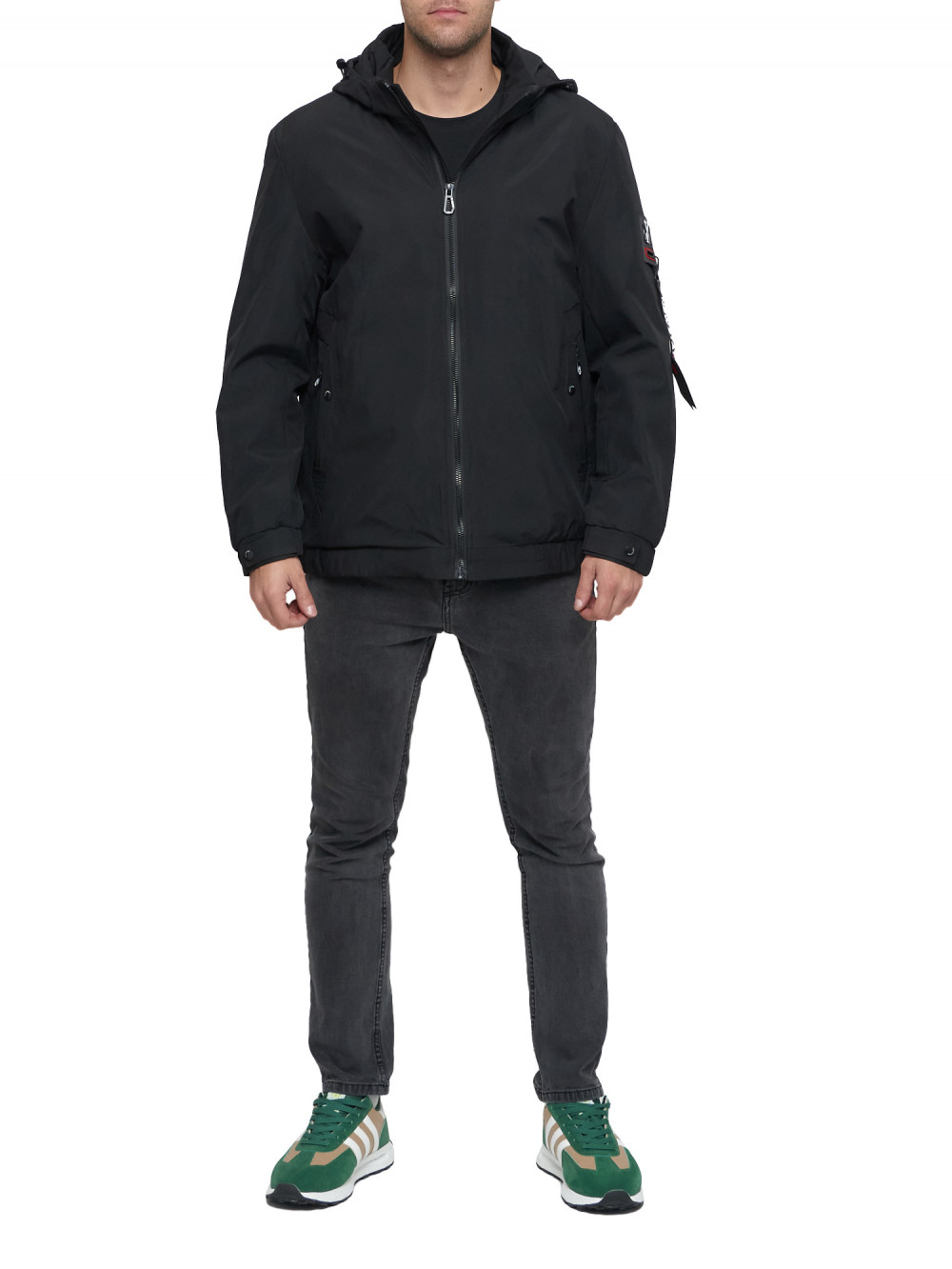

Спортивная куртка мужская NoBrand AD88657 черная 68 RU, Черный, AD88657