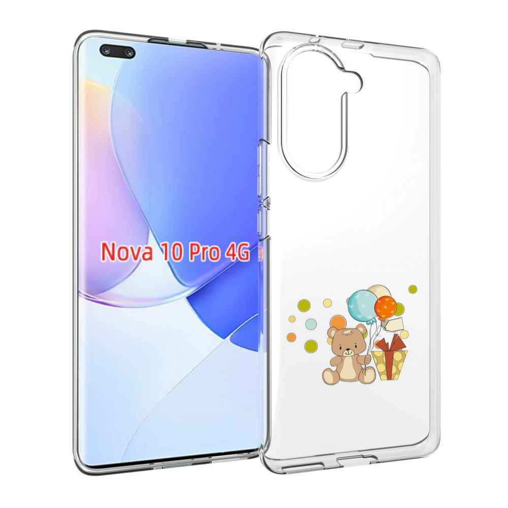 Чехол MyPads медвеженок с подарком для Huawei Nova 10 Pro противоударный