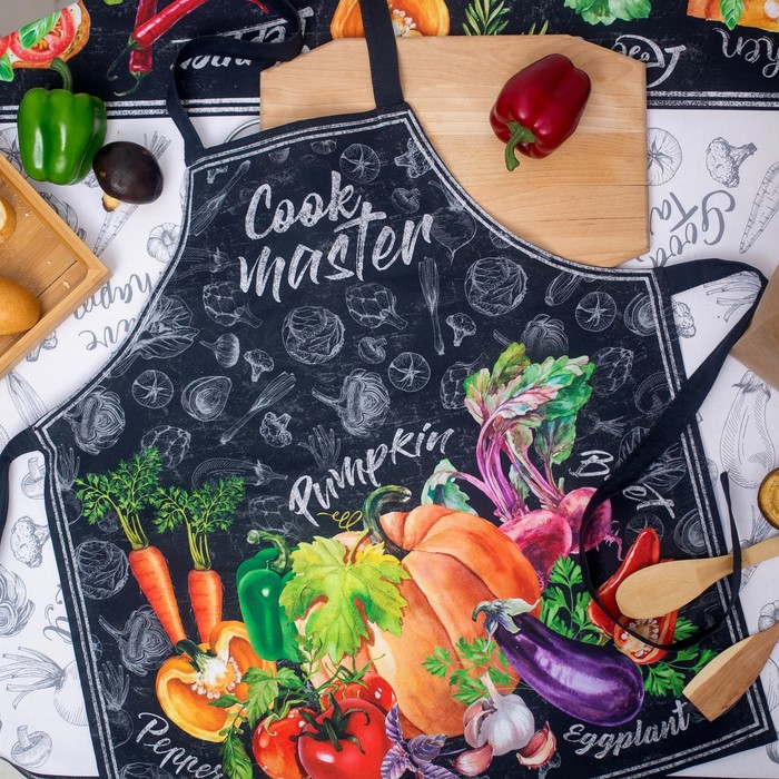 

Фартук «Этель: Cook Master» 70х60 см, 100% хлопок, саржа 190 гр/м, Черный