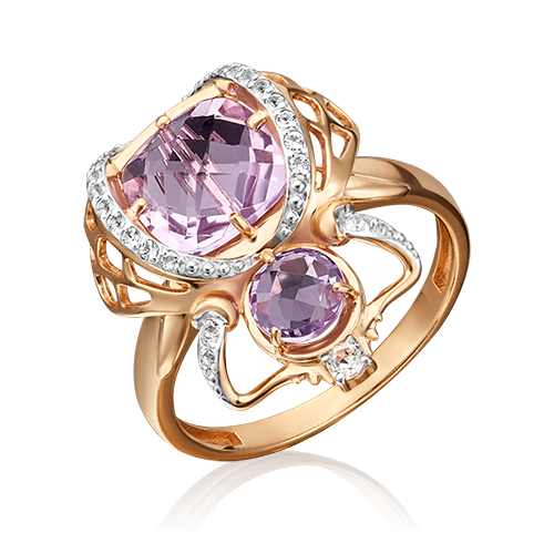 

Кольцо из золота с топазом/аметистом р.18.5 PLATINA jewelry 01-5409-00-225-1110-57, 01-5409-00-225-1110-57