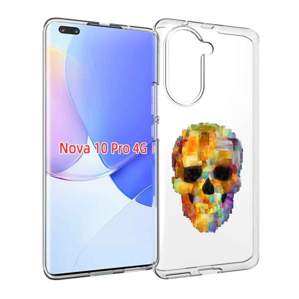 Чехол MyPads нарисованный череп для Huawei Nova 10 Pro противоударный