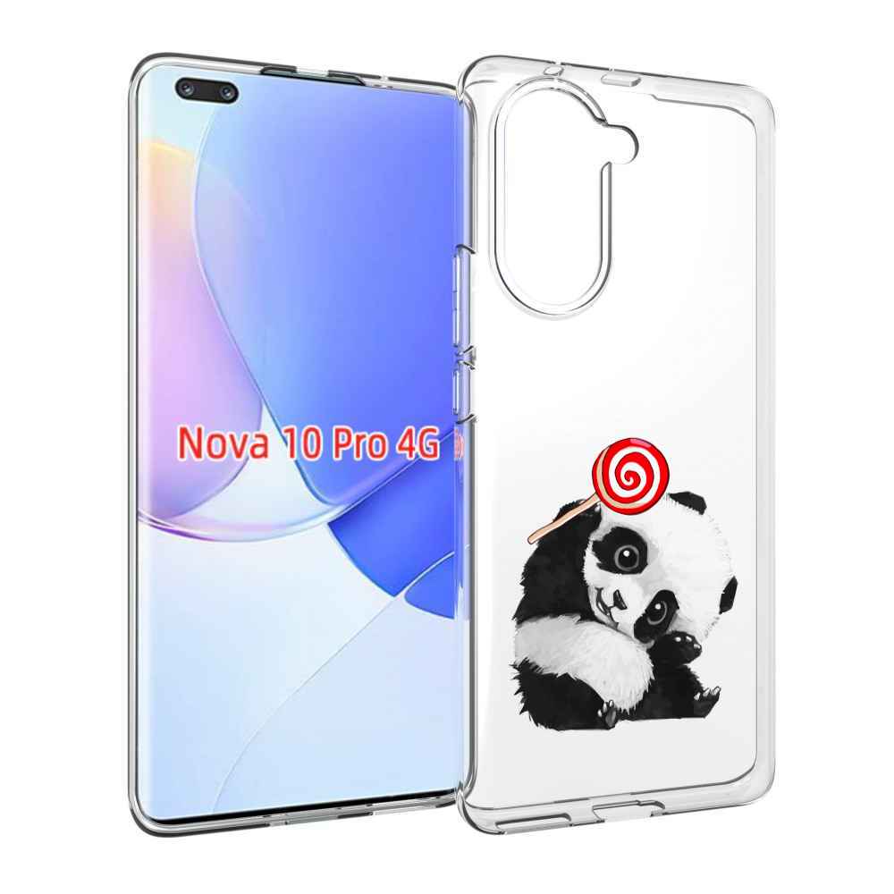 Чехол MyPads панда с леденцом для Huawei Nova 10 Pro противоударный
