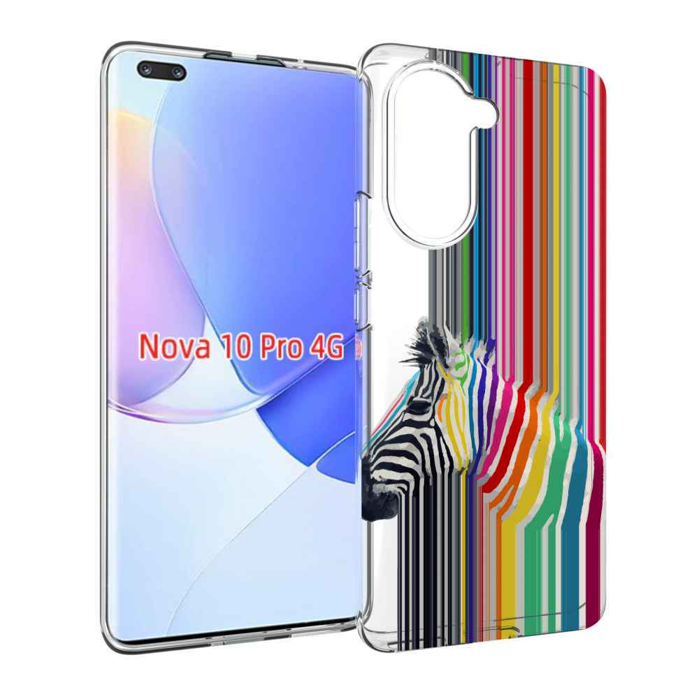 Чехол MyPads радужная зебра для Huawei Nova 10 Pro противоударный