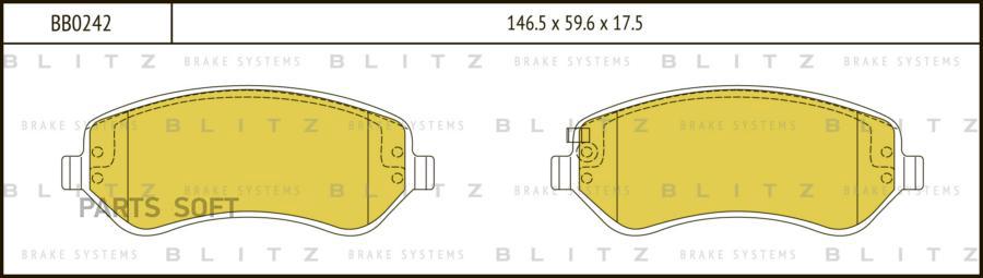 

Тормозные колодки BLITZ передние дисковые bb0242