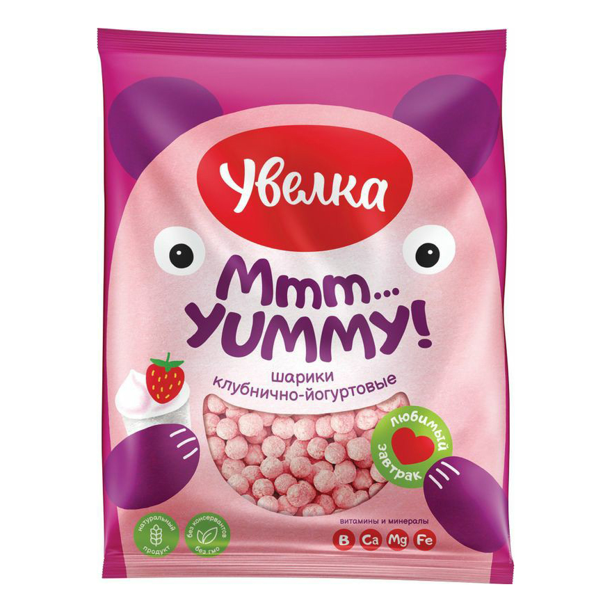

Сухой завтрак шарики Увелка с клубнично-йогуртовым вкусом 125 г
