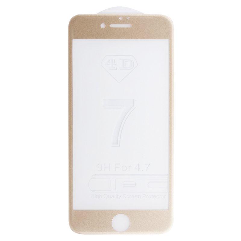 фото Защитное стекло "lp" для iphone se 2/8/7 4d, гибридное стекло, акриловая рамка(золото) liberty project