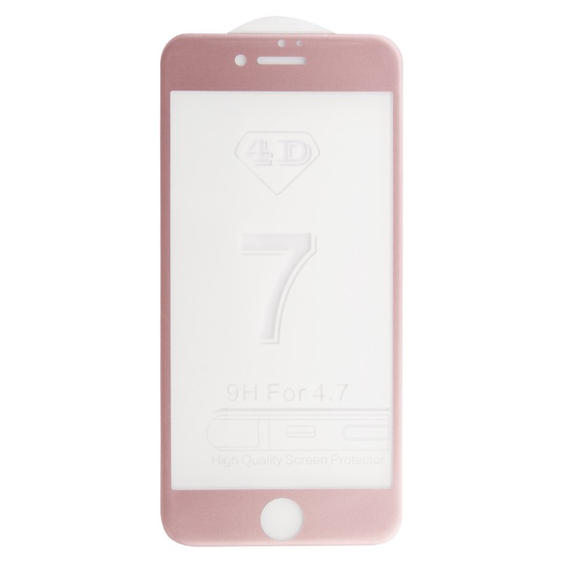 фото Защитное стекло "lp" для iphone se 2/8/7 4d, гибридное стекло, акриловая рамка(розовое) liberty project