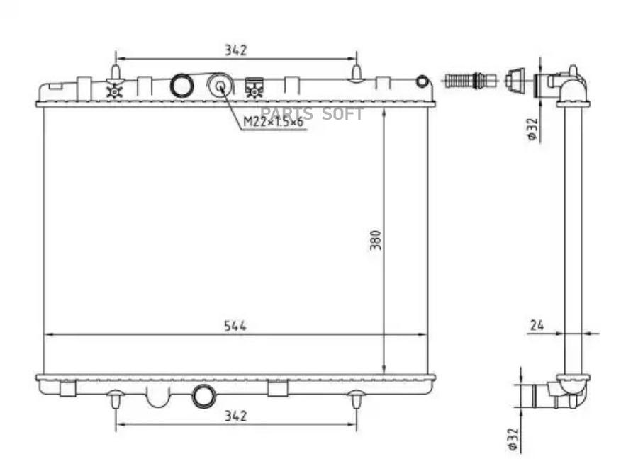 

58226a_радиатор системы охлаждения peugeot 307/407 1.8-2.0, citroen c5 1.8 04>