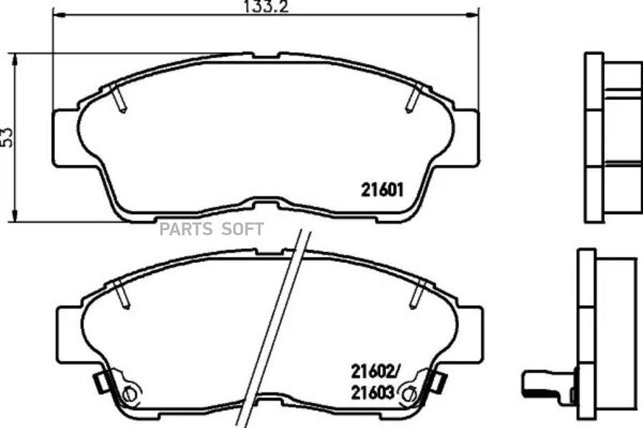 

Колодки дисковые передние toyota carina/camry 2.2 92-96/corolla 95-02 Np1000