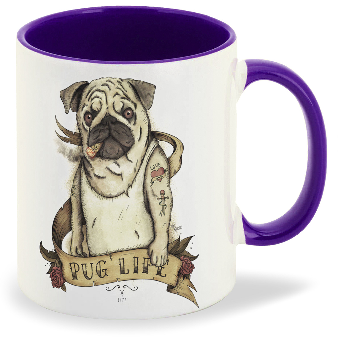 

Кружка CoolPodarok Мопс Pug life