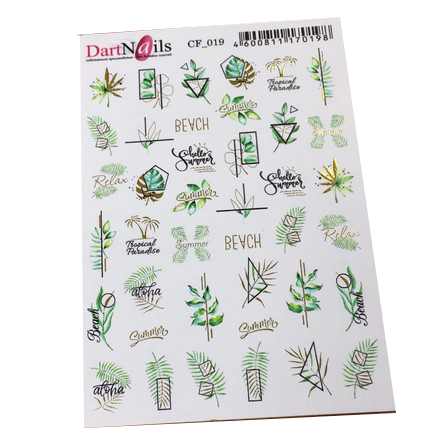 

Набор, DartNails, Слайдер-дизайн «Листья и геометрия» №019, фольгированный, 2 шт.