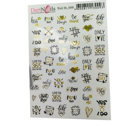 

Набор, DartNails, Стикер «Слова и фразы» №009, фольгированный, 2 шт.