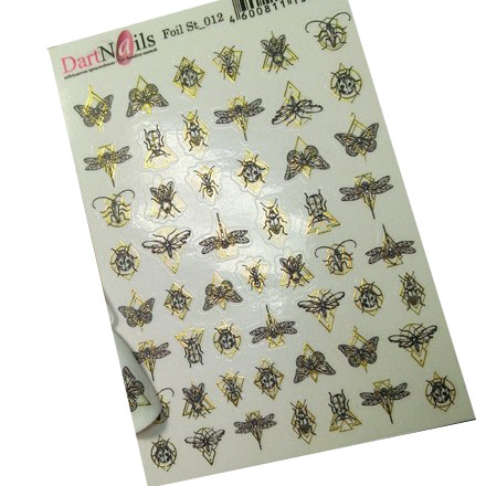 

Набор, DartNails, Стикер «Геометрия. Насекомые» №012, фольгированный, 2 шт.