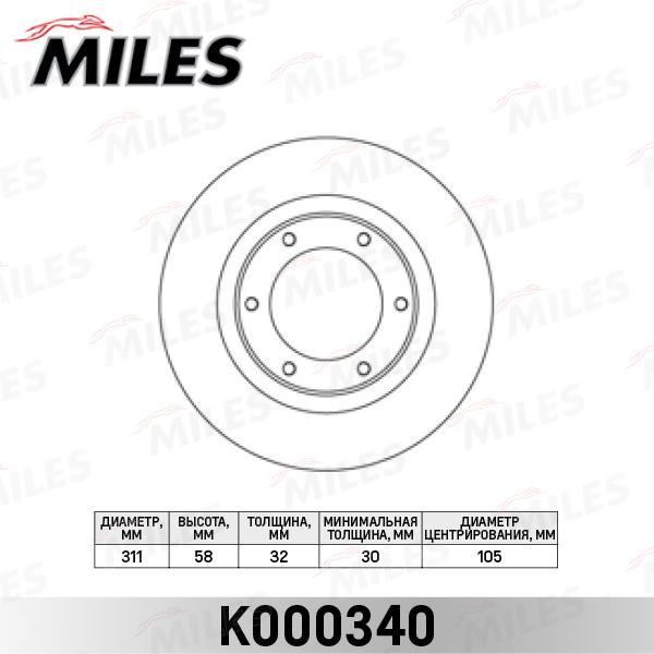 

Тормозной диск Miles k000340, Ок
