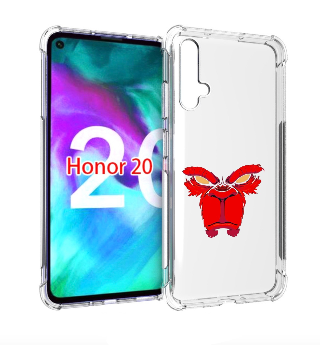 

Чехол бампер MyPads красная обезьяна в темноте для Honor, Прозрачный, Tocco