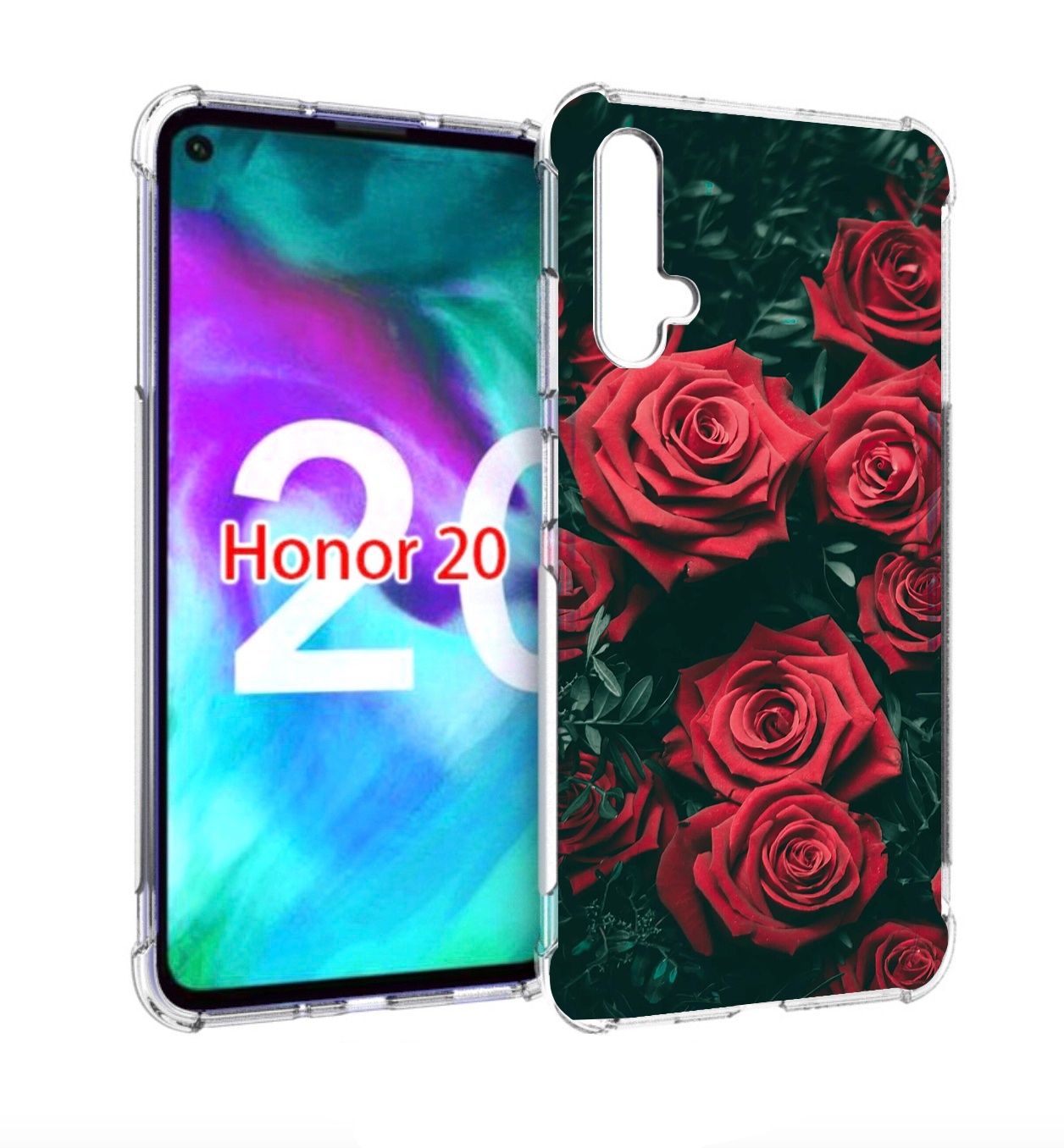 

Чехол бампер MyPads красные-бархатные-розы для Honor 20, Прозрачный, Tocco