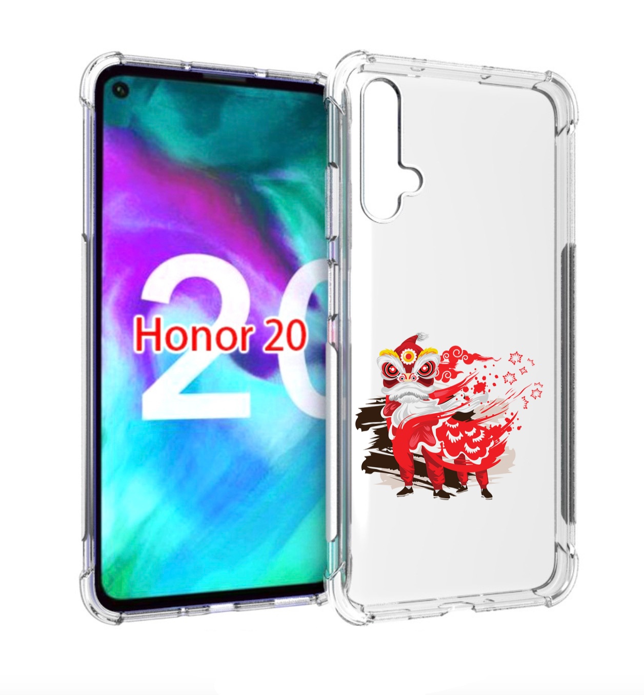 

Чехол бампер MyPads красный-карнавал для Honor 20, Прозрачный, Tocco