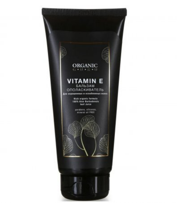 Бальзам-ополаскиватель для волос Organic Guru с витамином Е, натуральный, 200 мл
