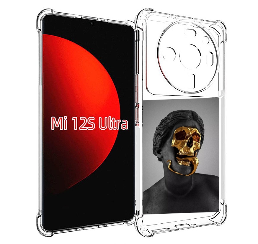 

Чехол MyPads золотой череп в статуе для Xiaomi 12S Ultra, Прозрачный, Tocco