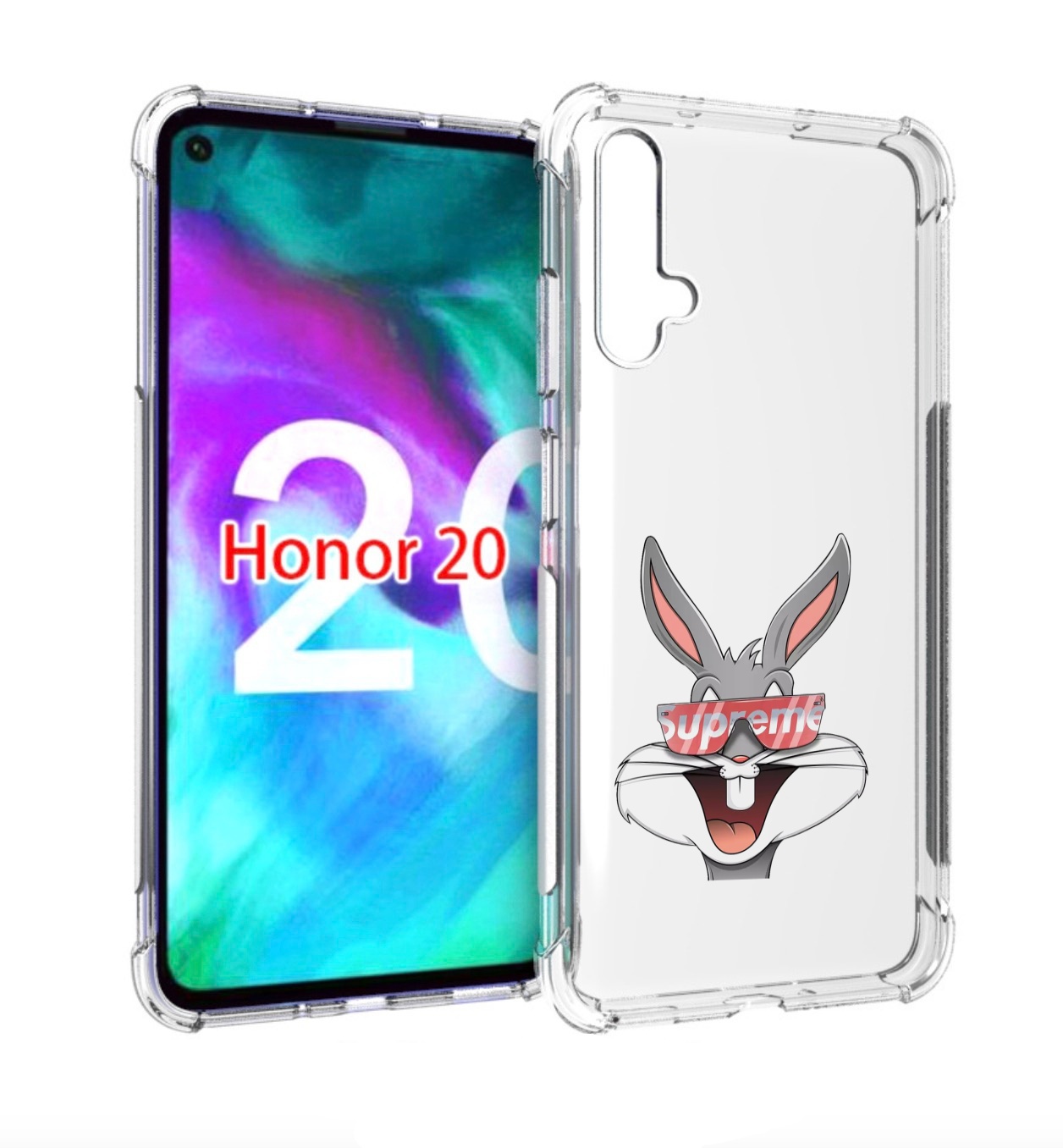 

Чехол бампер MyPads крутой-заяц для Honor 20, Прозрачный, Tocco