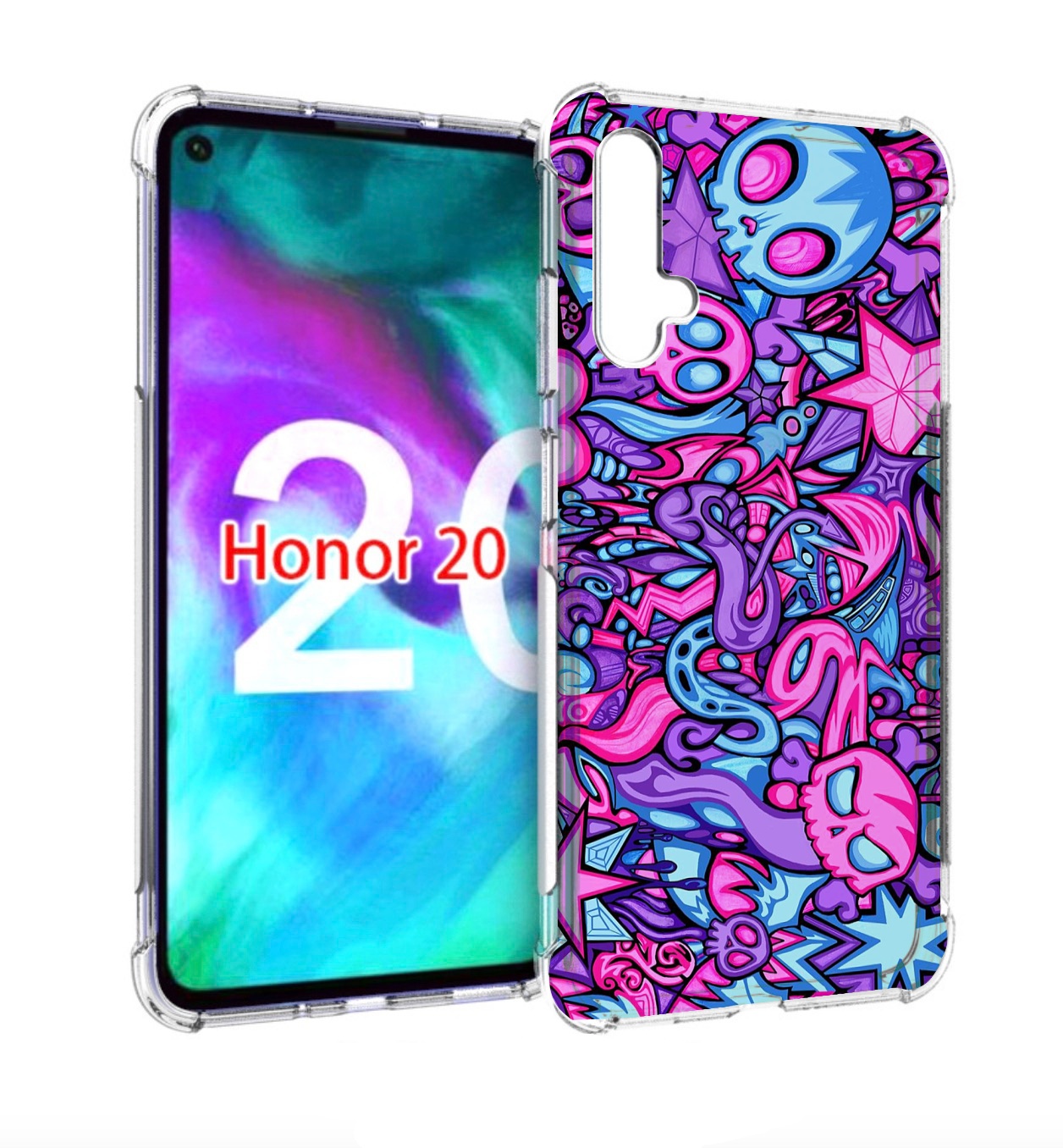 

Чехол бампер MyPads крутой-паттерн для Honor 20, Прозрачный, Tocco