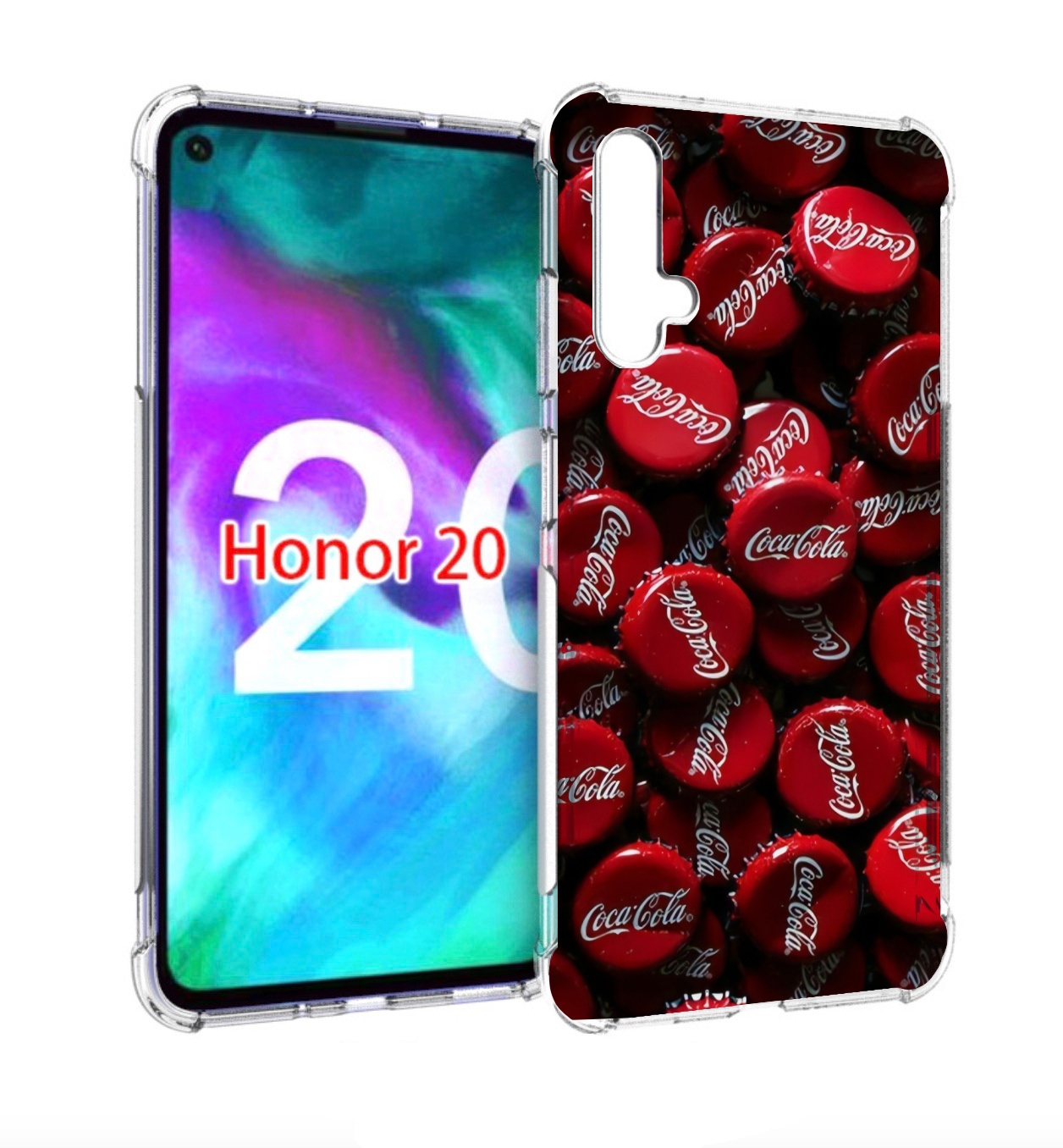 

Чехол бампер MyPads крышки от кокаколы для Honor 20, Прозрачный, Tocco