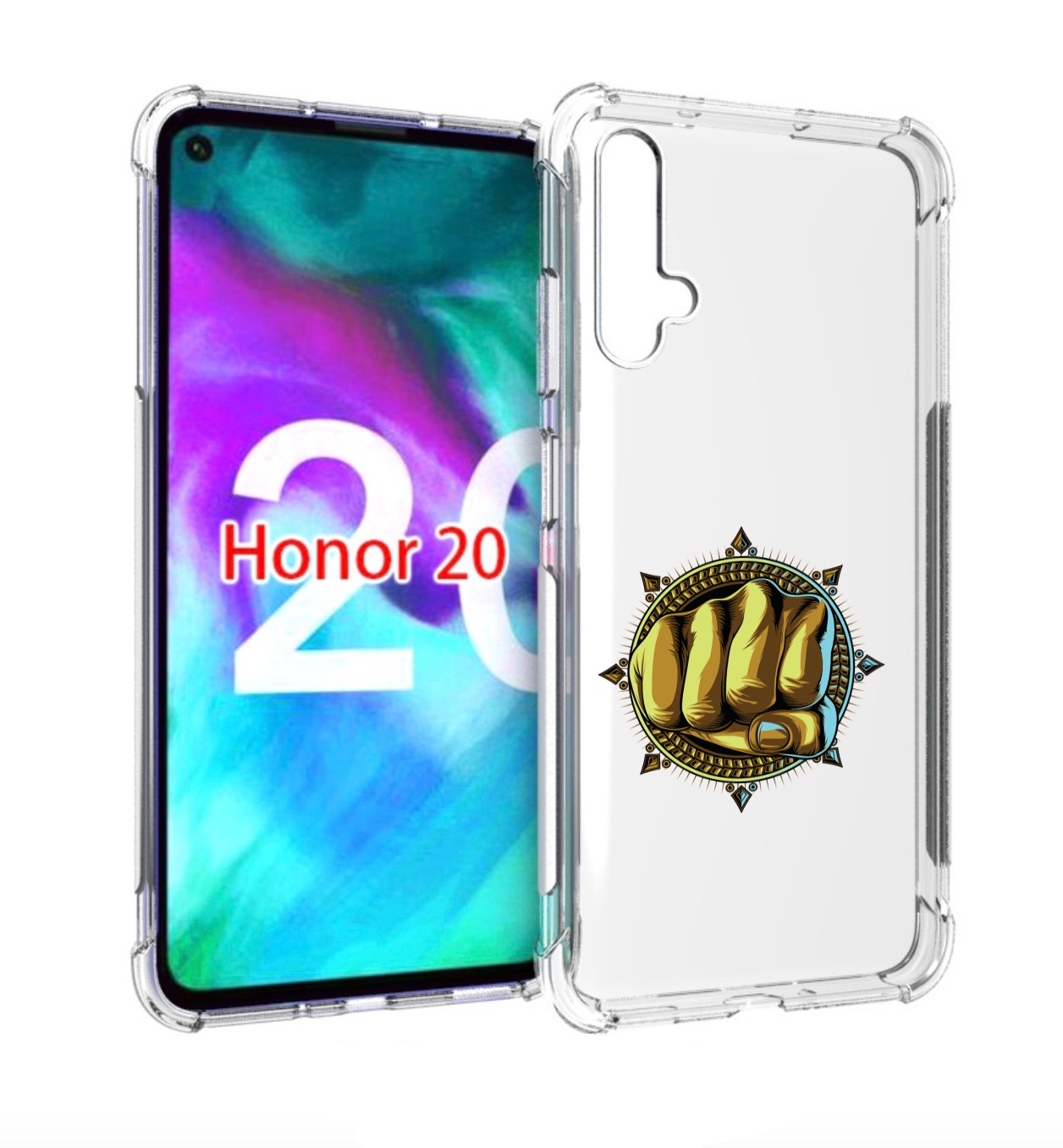 

Чехол бампер MyPads кулак для Honor 20, Прозрачный, Tocco