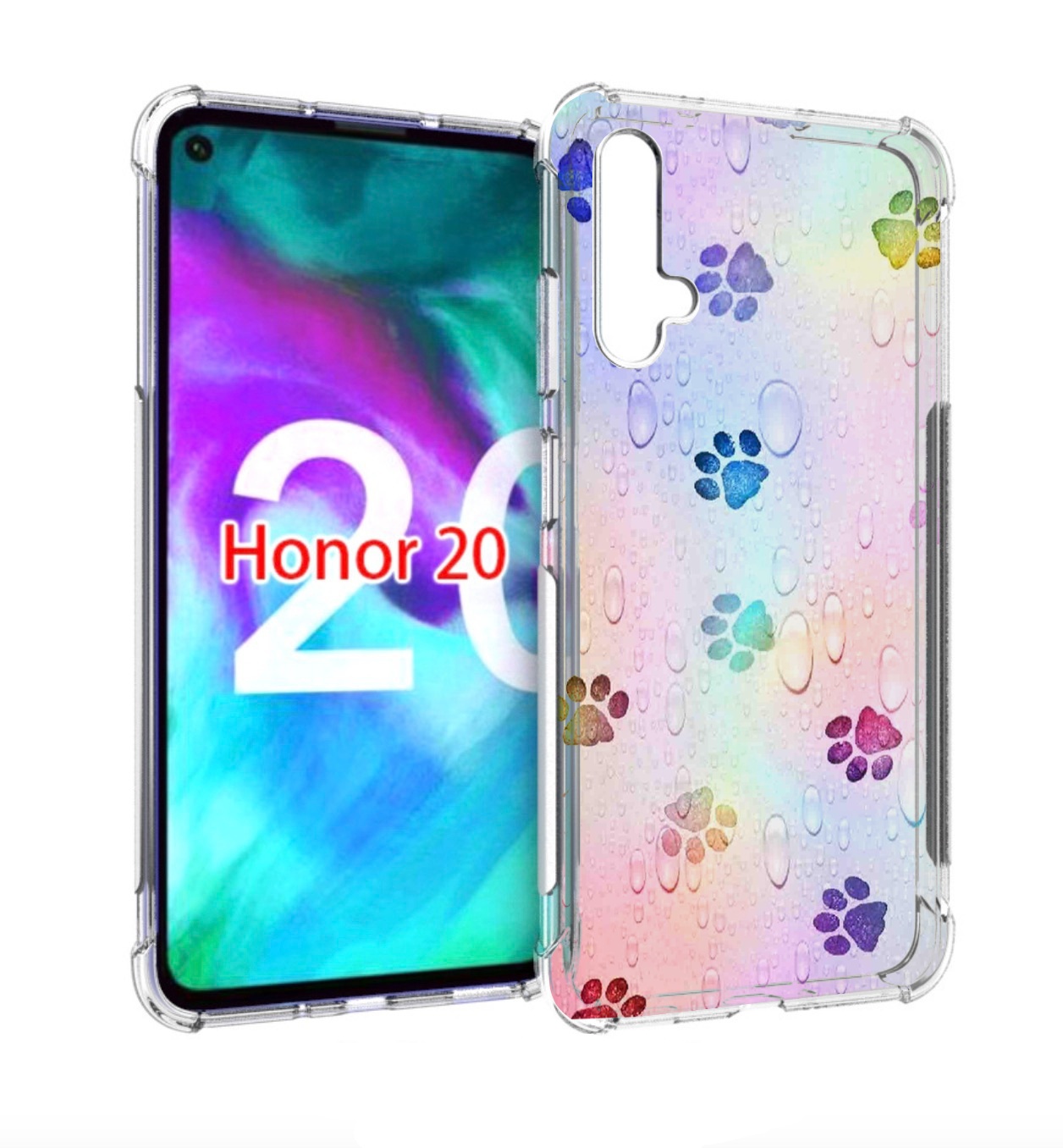 

Чехол бампер MyPads лапки для Honor 20, Прозрачный, Tocco