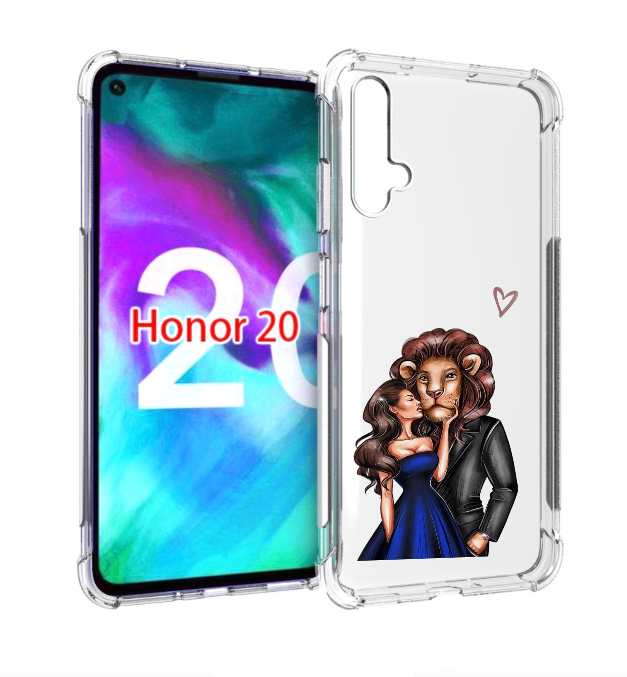 Чехол бампер MyPads лев-в-смокинге для Honor 20