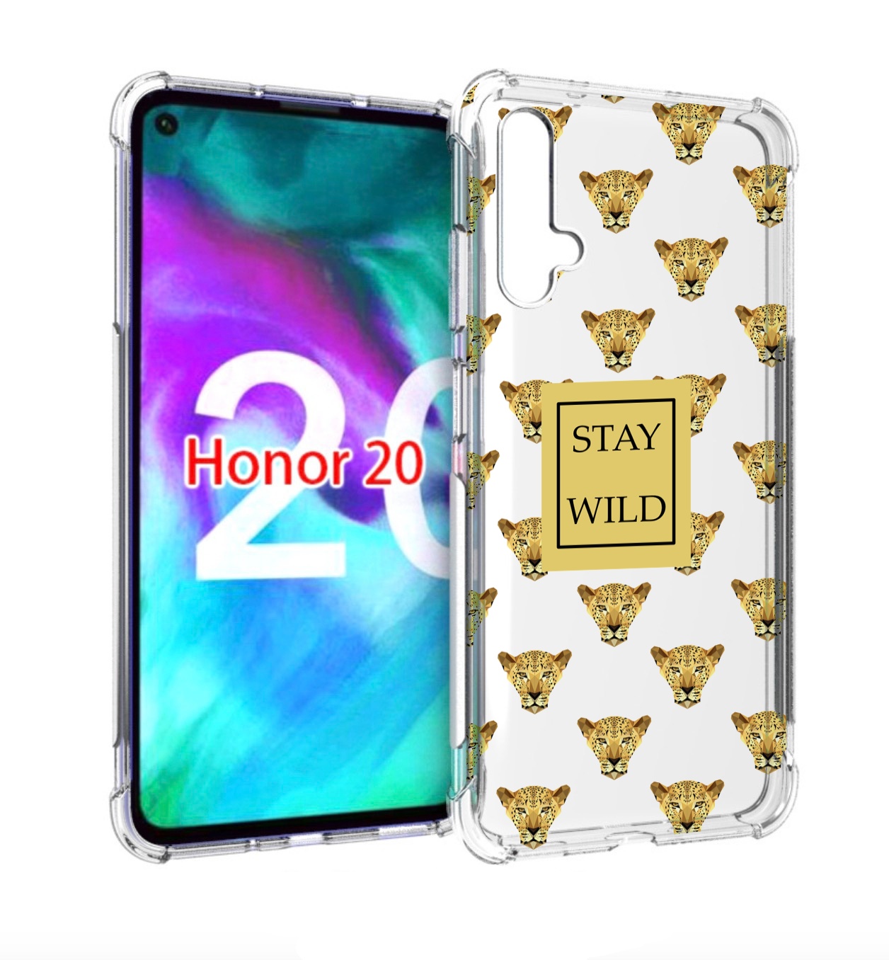 Чехол бампер MyPads леопард-вайлд для Honor 20