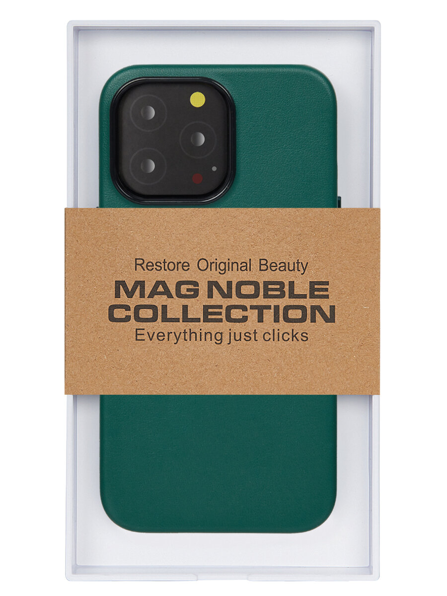 

Чехол с MagSafe для iPhone 13 Pro Mag Noble Collection - Зелёный, Зеленый, Apple iPhone 13 Pro