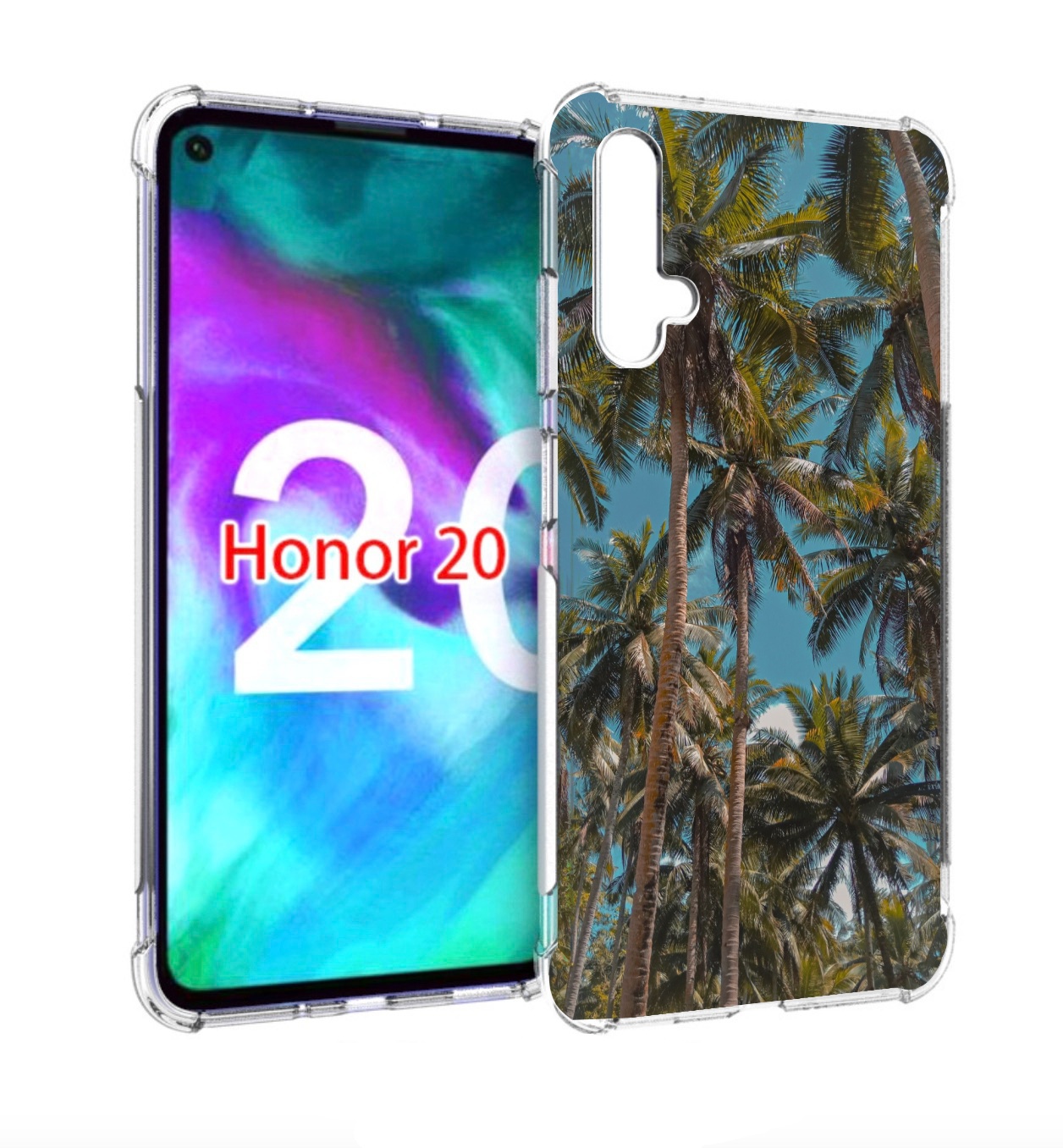 

Чехол бампер MyPads летние пальмы для Honor 20, Прозрачный, Tocco