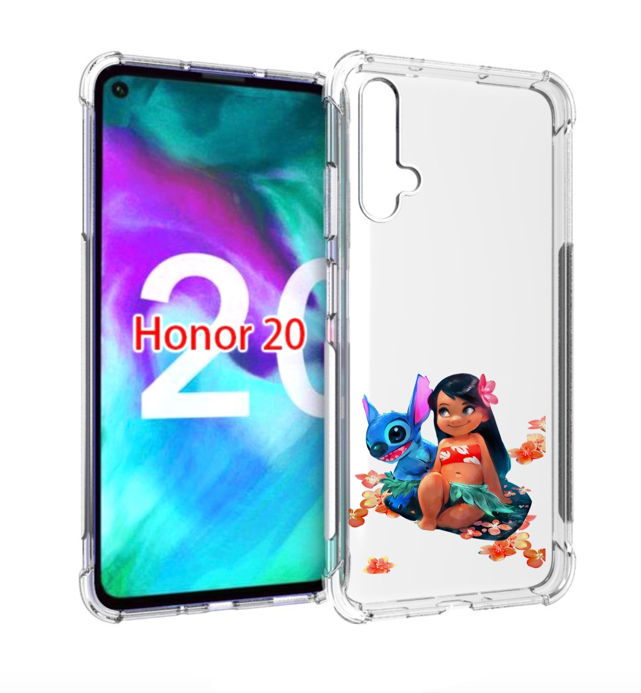 

Чехол бампер MyPads лила-и-стич детский для Honor 20 Honor, Прозрачный, Tocco