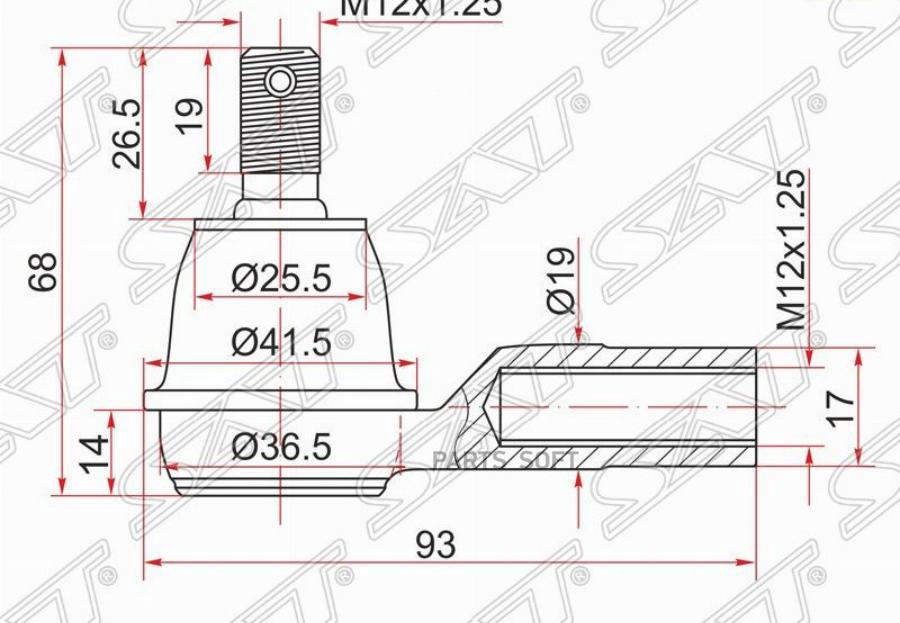 

SAT ST-53540-SX8-T01 Наконечник рулевой тяги HR-V 1шт