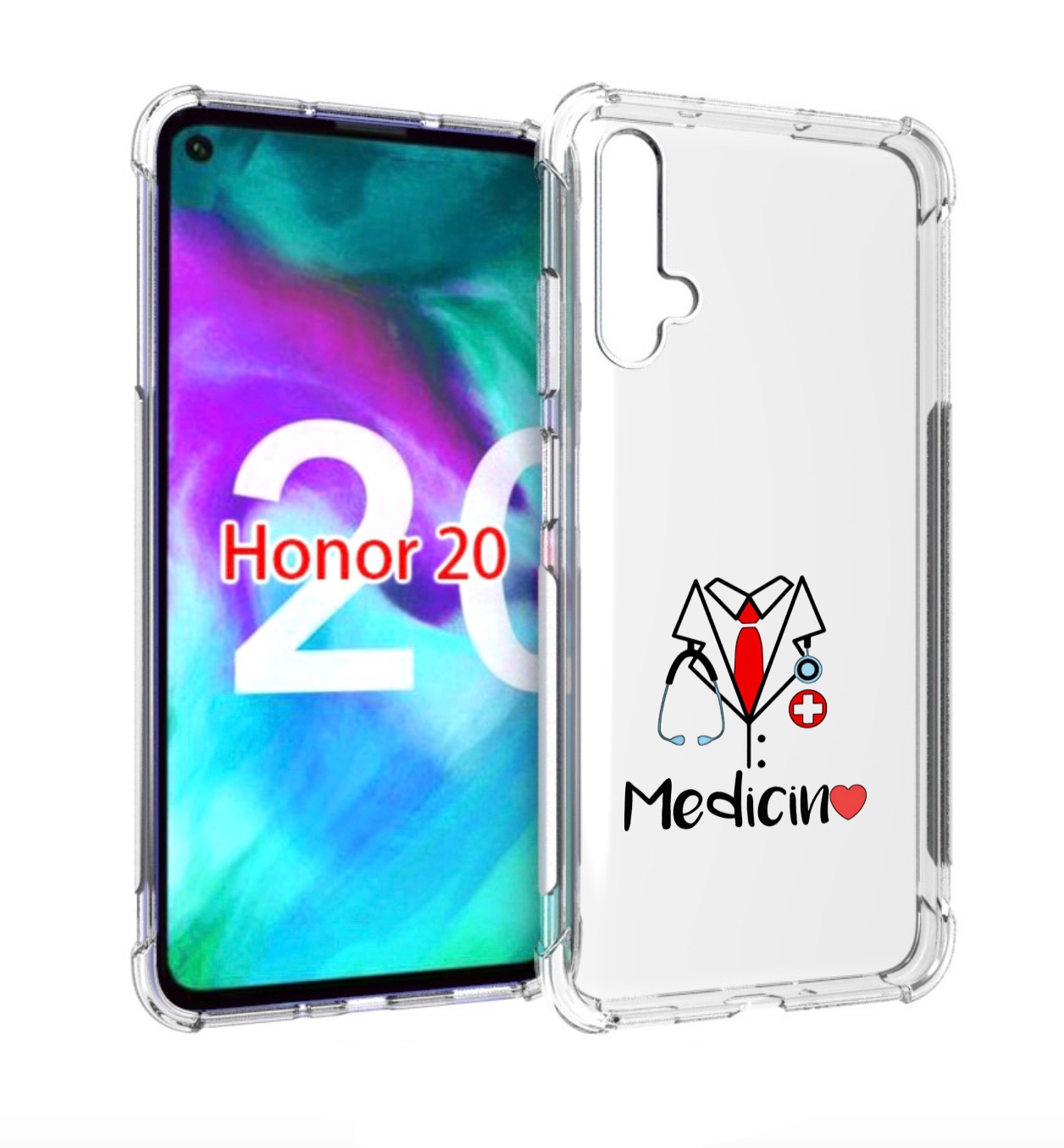 

Чехол бампер MyPads любимая медецина для Honor 20, Прозрачный, Tocco