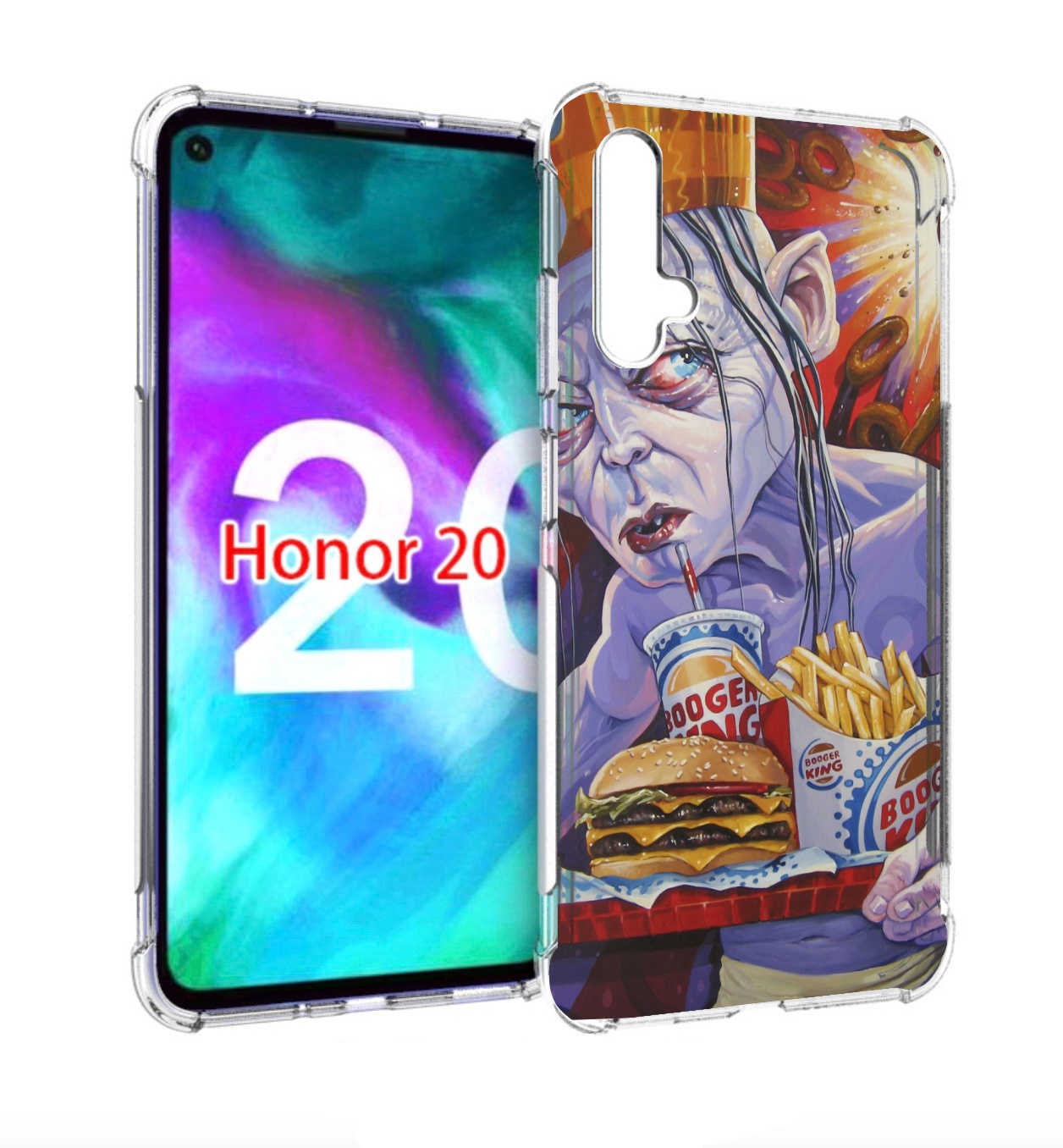 

Чехол бампер MyPads любитель бургер кинга для Honor 20 Honor, Прозрачный, Tocco