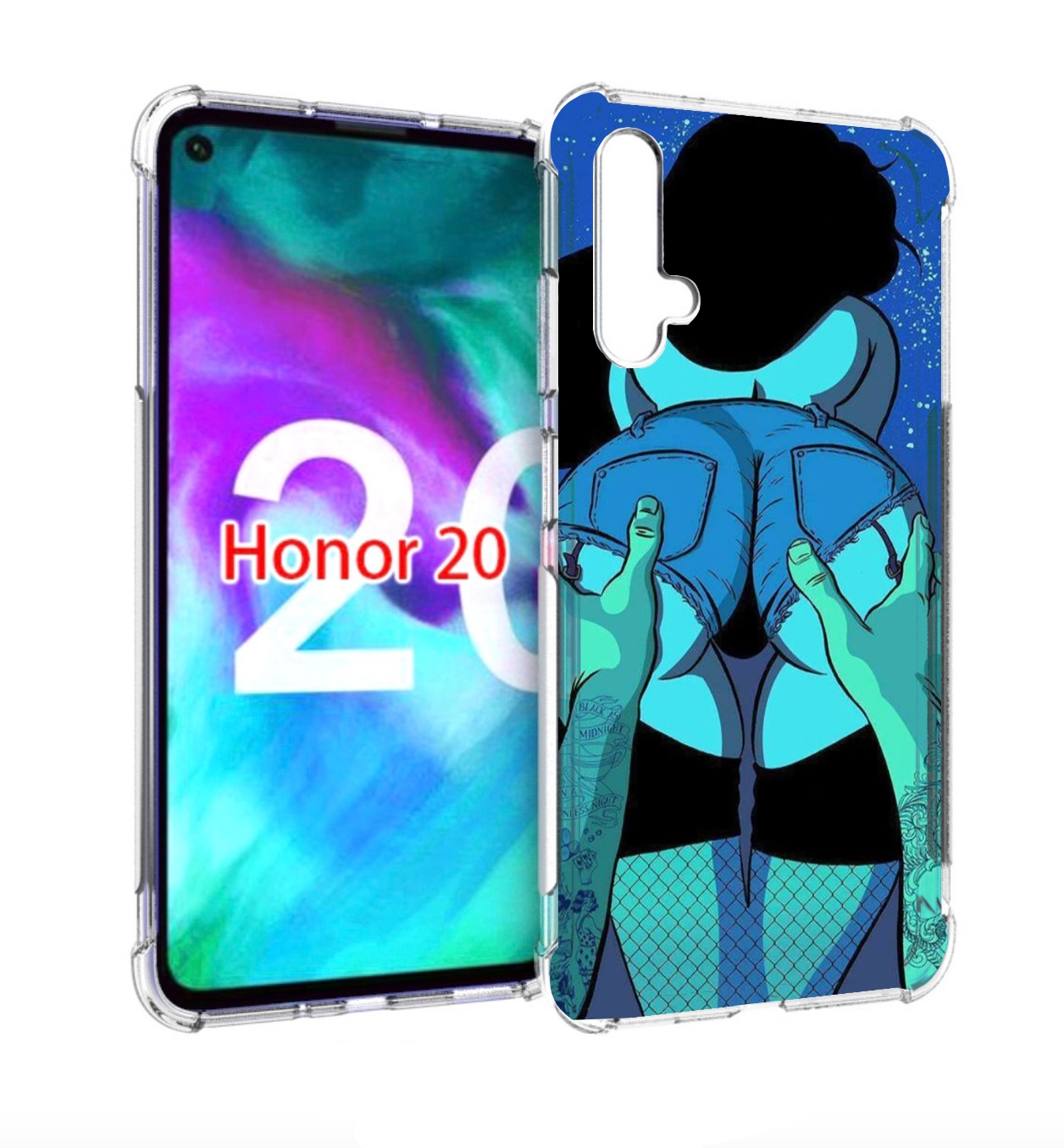 

Чехол бампер MyPads любитель потрогать для Honor 20, Прозрачный, Tocco