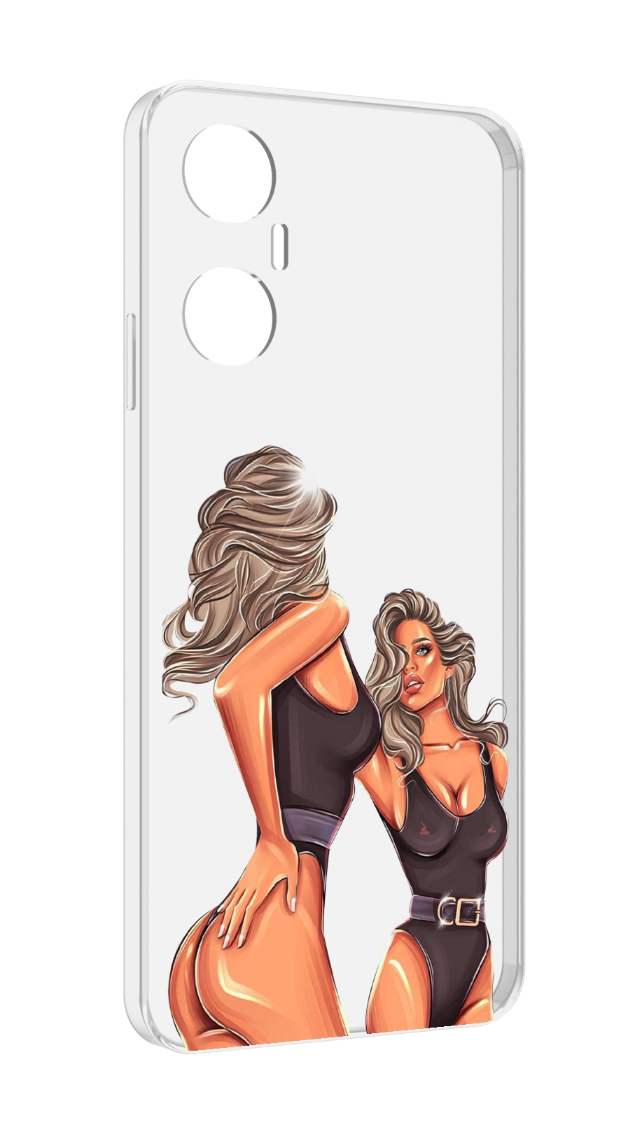 Чехол MyPads девушка-в-купальнике-черном женский для Infinix Hot 20 5G