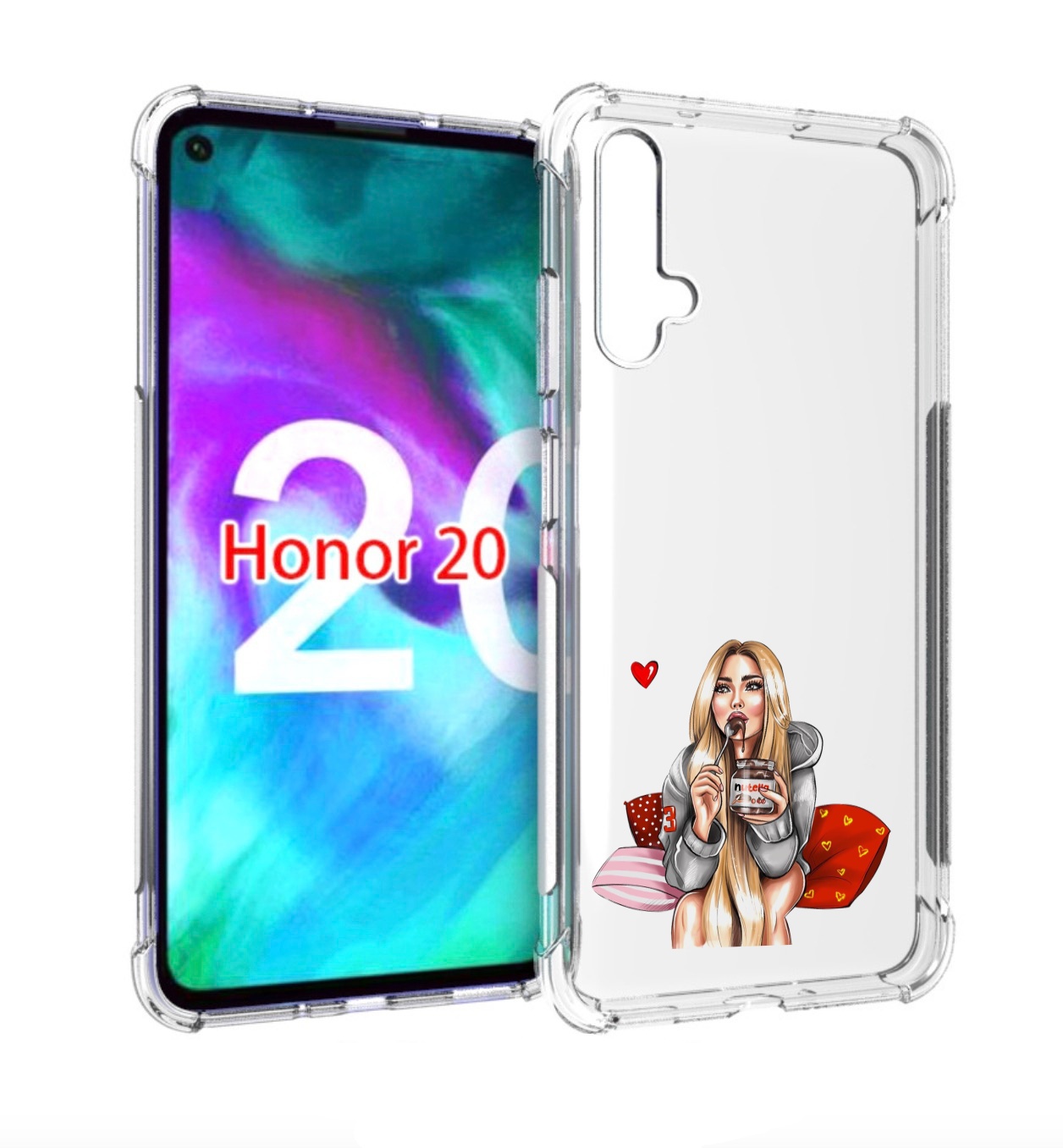 

Чехол бампер MyPads любительница-нутеллы женский для Honor, Прозрачный, Tocco