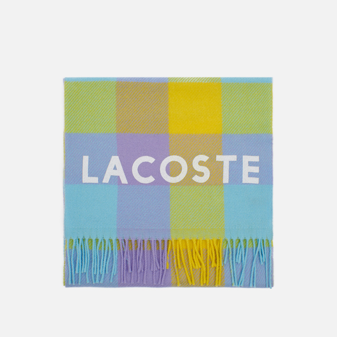 фото Шарф женский lacoste colored check wool разноцветный