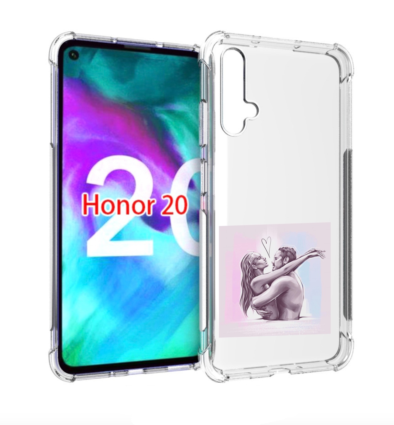 

Чехол бампер MyPads любовные-тела для Honor 20, Прозрачный, Tocco