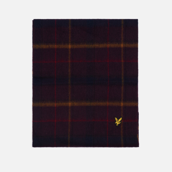 фото Шарф мужской lyle&scott tartan lambswool бордовый 173х32 см