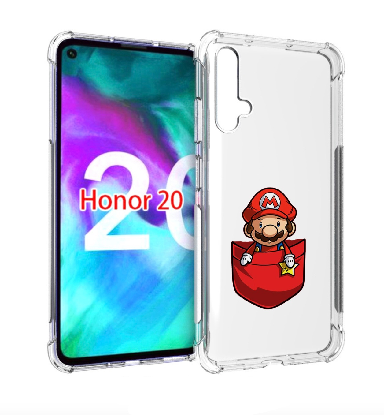 

Чехол бампер MyPads марио в кармашке детский для Honor 20, Прозрачный, Tocco